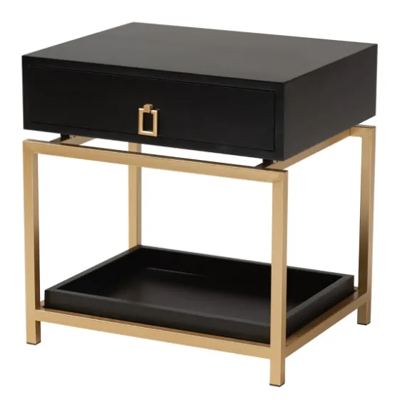 And Gold 1-Drawer Nightstand-Kirkland's Home Clearance