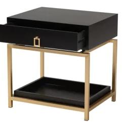 And Gold 1-Drawer Nightstand-Kirkland's Home Clearance