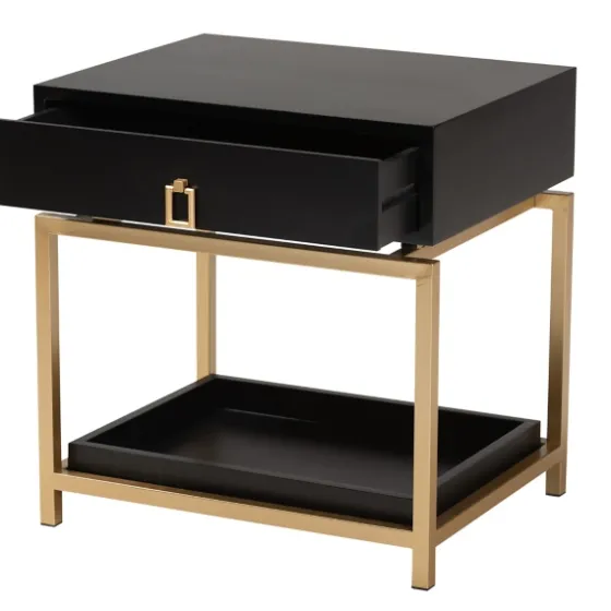 And Gold 1-Drawer Nightstand-Kirkland's Home Clearance