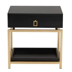 And Gold 1-Drawer Nightstand-Kirkland's Home Clearance