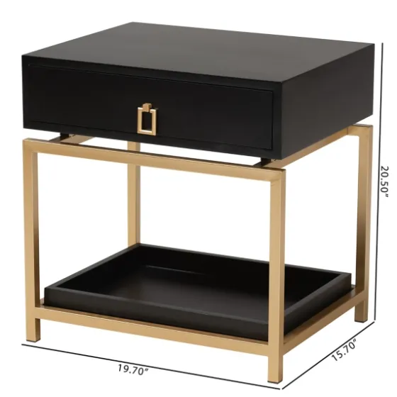 And Gold 1-Drawer Nightstand-Kirkland's Home Clearance