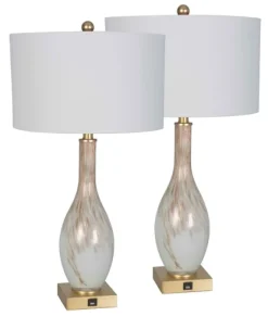 And Gold Swirl Glass Table Lamps, Set Of 2-Kirkland's Home Clearance