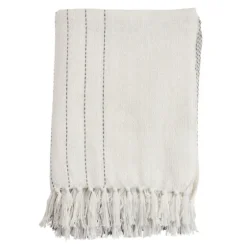 And Gray Striped And Fringe Throw Blanket-Kirkland's Home Cheap