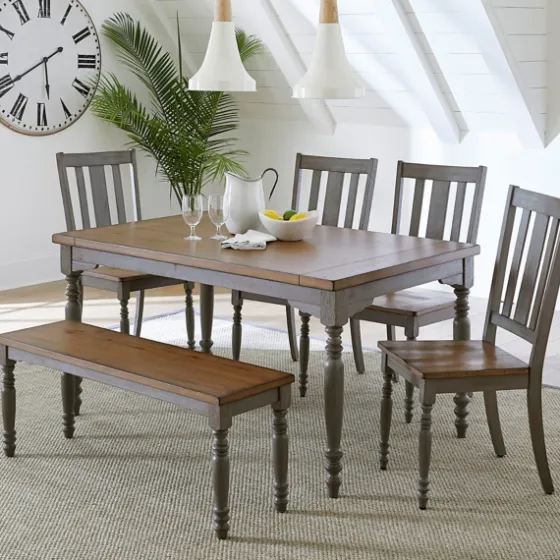 And Gray Wooden Dining Bench-Kirkland's Home Cheap