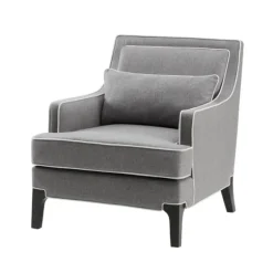 And Ivory Trim Upholstered Armchair-Kirkland's Home Sale