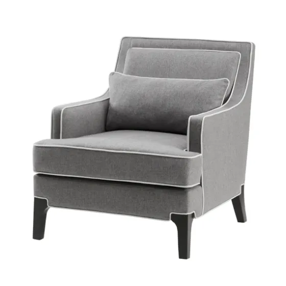 And Ivory Trim Upholstered Armchair-Kirkland's Home Sale