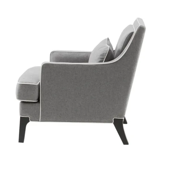 And Ivory Trim Upholstered Armchair-Kirkland's Home Sale