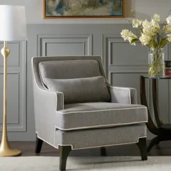 And Ivory Trim Upholstered Armchair-Kirkland's Home Sale