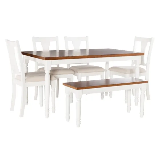 And Light Brown Wood 6-Pc. Dining Set-Kirkland's Home New
