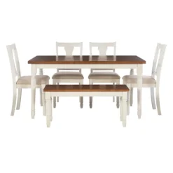 And Light Brown Wood 6-Pc. Dining Set-Kirkland's Home New