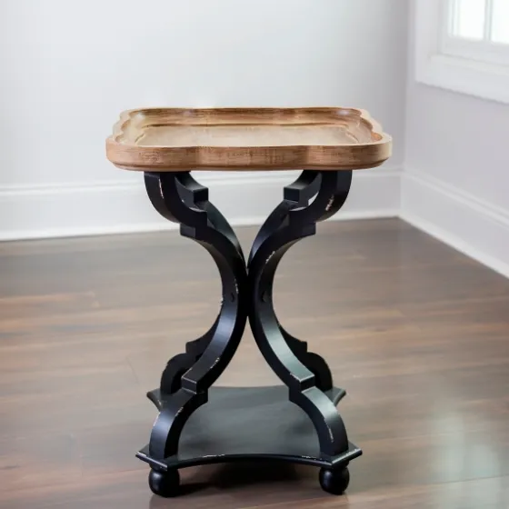And Natural Corina Scalloped Accent Table-Kirkland's Home Cheap
