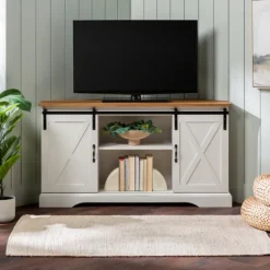 And Natural Sliding Barn Door Tv Stand-Kirkland's Home Best