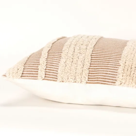 And Natural Tufted Stripes Lumbar Pillow-Kirkland's Home New