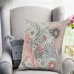 And Pink Feather Garden Cotton Pillow-Kirkland's Home Hot