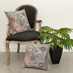 And Pink Feather Garden Cotton Pillow-Kirkland's Home Hot