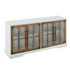 And Rustic Oak Glass Door Tv Stand-Kirkland's Home Best