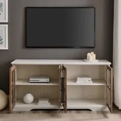 And Rustic Oak Glass Door Tv Stand-Kirkland's Home Best