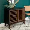 And Walnut Sliding Slat Door Console Table-Kirkland's Home Clearance
