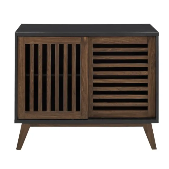 And Walnut Sliding Slat Door Console Table-Kirkland's Home Clearance