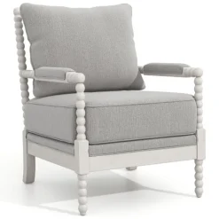 And White Beaded Frame Accent Chair-Kirkland's Home Store