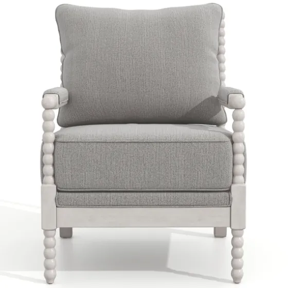 And White Beaded Frame Accent Chair-Kirkland's Home Store