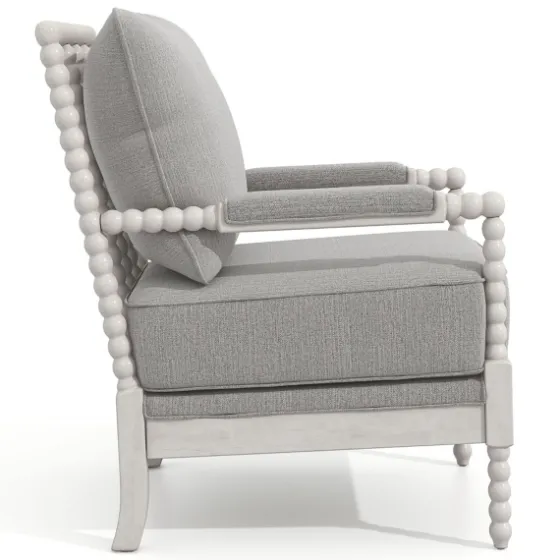 And White Beaded Frame Accent Chair-Kirkland's Home Store