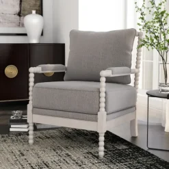 And White Beaded Frame Accent Chair-Kirkland's Home Store