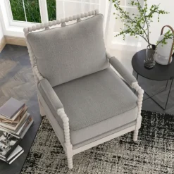 And White Beaded Frame Accent Chair-Kirkland's Home Store