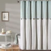 And White Button Accent Linen Shower Curtain-Kirkland's Home New