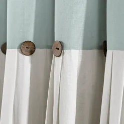 And White Button Accent Linen Shower Curtain-Kirkland's Home New