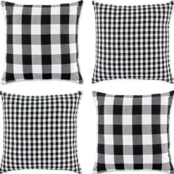 And White Gingham Pillow Covers, Set Of 4-Kirkland's Home Flash Sale