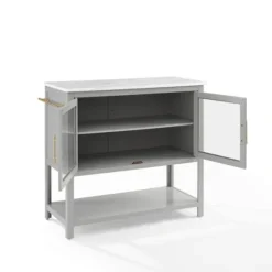 And White Marble Top Kitchen Island-Kirkland's Home Store