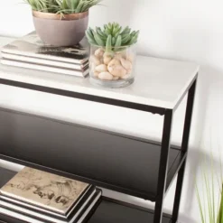 And White Multi-Level Console Table-Kirkland's Home Discount