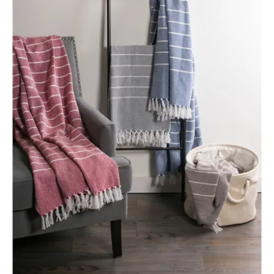 And White Thin Stripe Throw-Kirkland's Home Hot