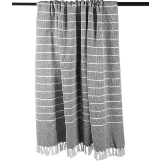 And White Thin Stripe Throw-Kirkland's Home Hot