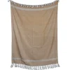 And White With Fringe Throw Blanket-Kirkland's Home New