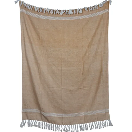 And White With Fringe Throw Blanket-Kirkland's Home New