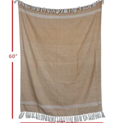 And White With Fringe Throw Blanket-Kirkland's Home New