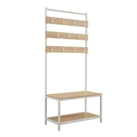 And White Wood Bench Hall Tree-Kirkland's Home Clearance