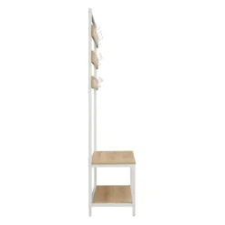 And White Wood Bench Hall Tree-Kirkland's Home Clearance