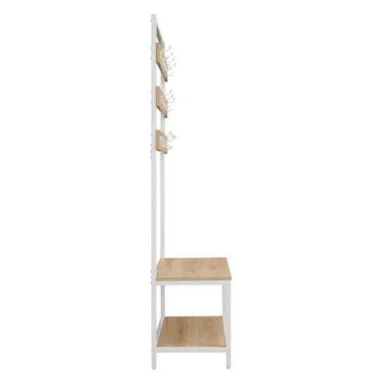 And White Wood Bench Hall Tree-Kirkland's Home Clearance