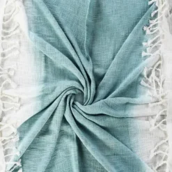 Angel Blue Shibori Slab Fringe Throw-Kirkland's Home Hot