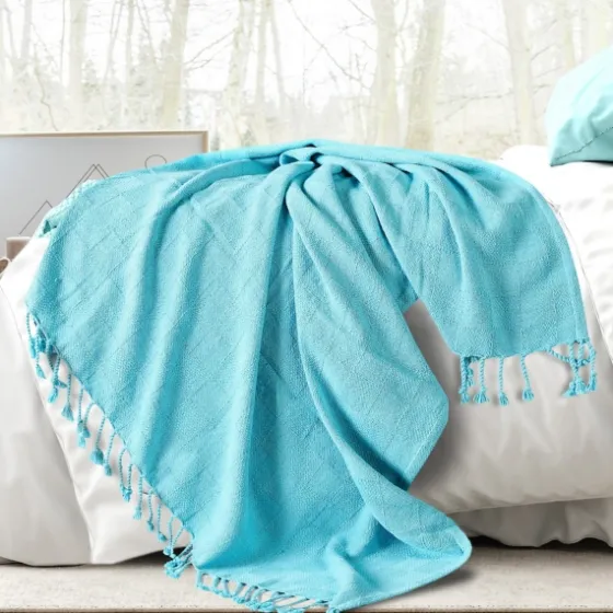 Angel Checkered Weave Fringe Throw-Kirkland's Home Flash Sale