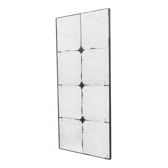 Antique Black Floral Panel Rectangle Mirror-Kirkland's Home Discount