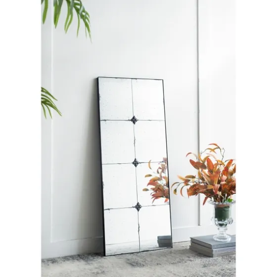 Antique Black Floral Panel Rectangle Mirror-Kirkland's Home Discount