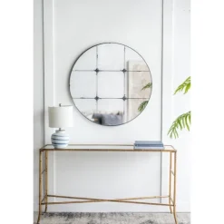 Antique Black Floral Panel Round Mirror-Kirkland's Home Sale