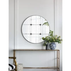 Antique Black Floral Panel Round Mirror-Kirkland's Home Sale