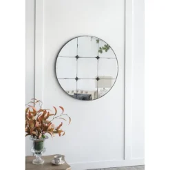 Antique Black Floral Panel Round Mirror-Kirkland's Home Sale