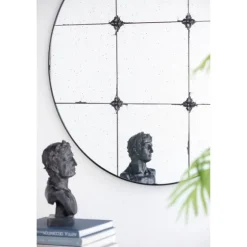 Antique Black Floral Panel Round Mirror-Kirkland's Home Sale