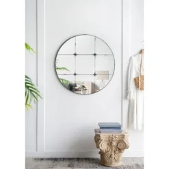 Antique Black Floral Panel Round Mirror-Kirkland's Home Sale